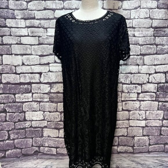 Isaac Mizrahi Pullover Lace Short Sleeve Dress Size 2X - Picture 1 of 8